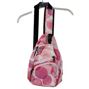 Nupouch Anti-Theft Daypack Sling Bag Pink White Backpack USB Charger Handbag
